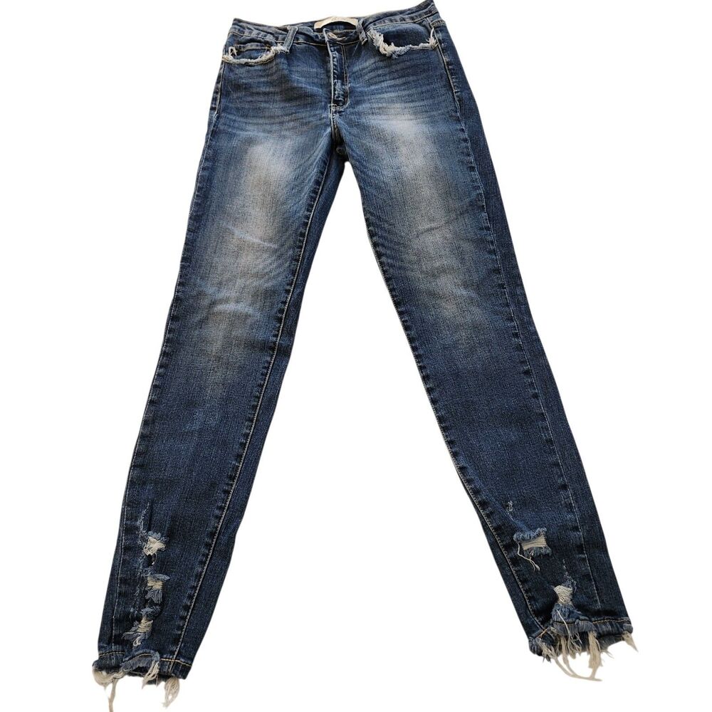 KanCan Womens Sz 9 28 Estilo Skinny Jeans Mid Rise Stretch Denim Distressed